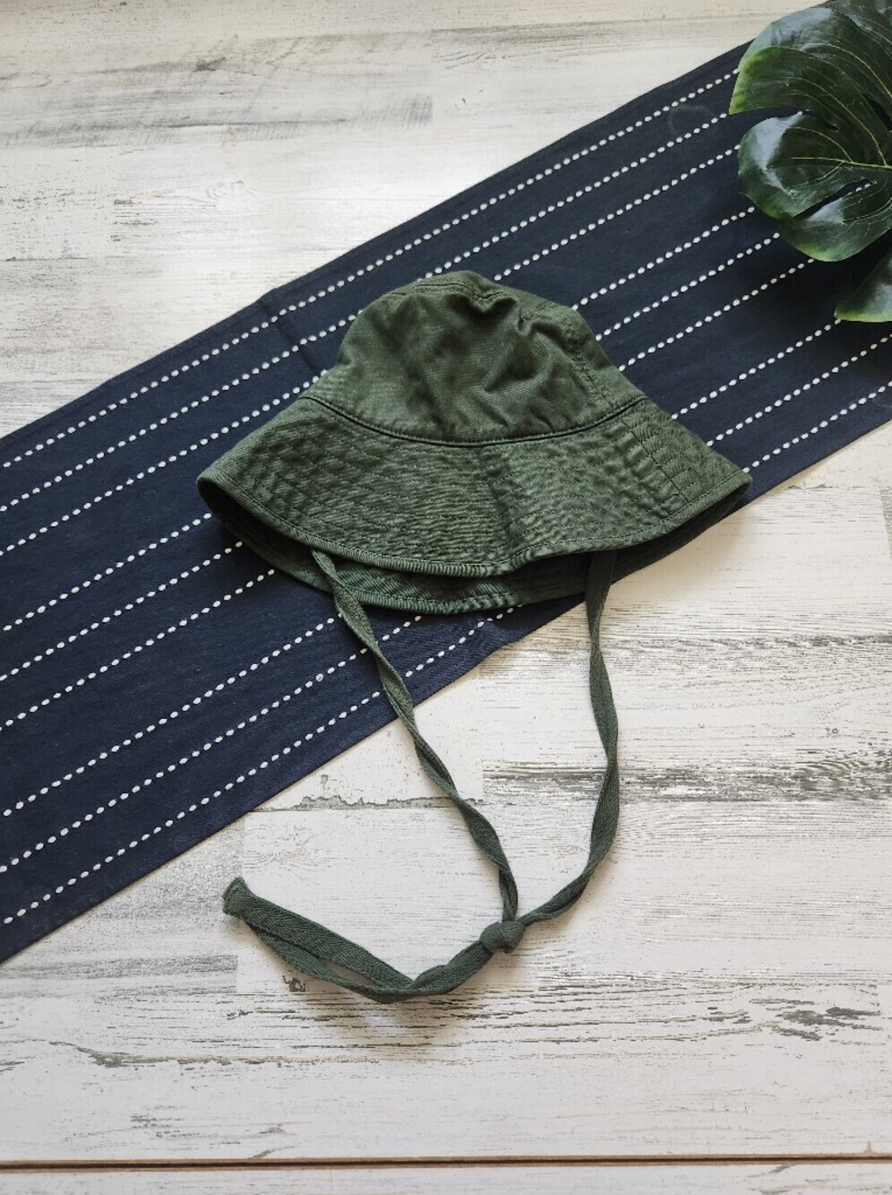 J.crew Bucket Hat With Ties Canvas Cotton Utility Green Size S/M